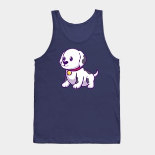 Cute Damatian Dog Sitting Cartoon Tank Top